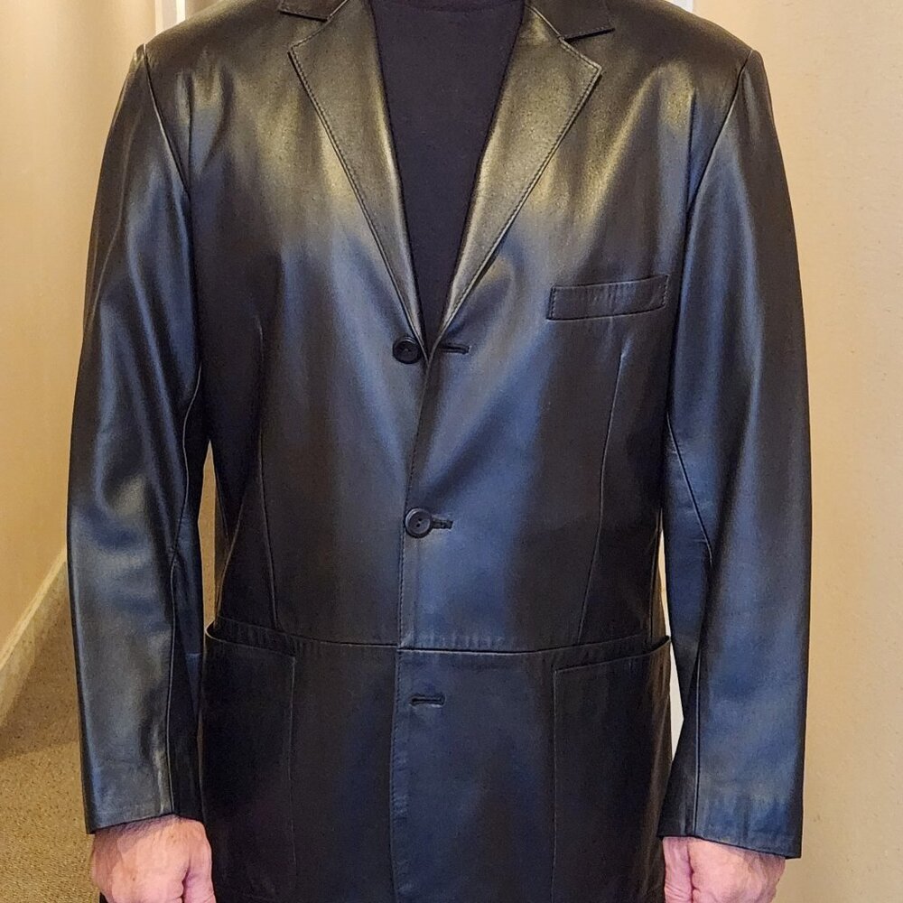 Men's Leather Blazer